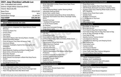 2021 Jeep Cherokee Latitude Lux 4X4