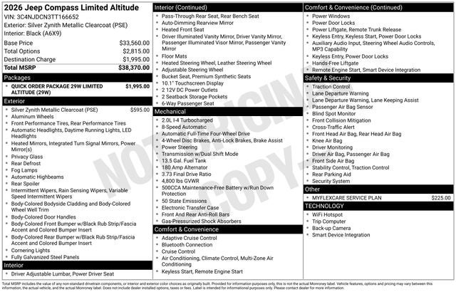 2026 Jeep Compass COMPASS LIMITED ALTITUDE 4X4