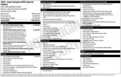 2021 Jeep Compass 80th Anniversary 4x4