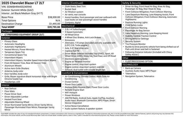 2025 Chevrolet Blazer AWD 2LT