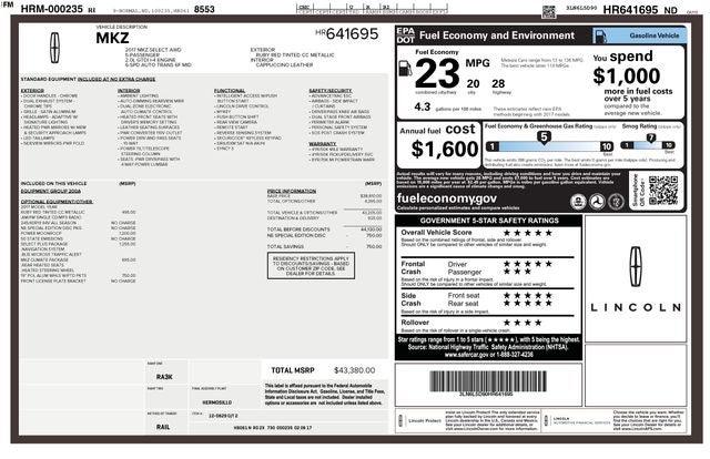 2017 Lincoln MKZ Select