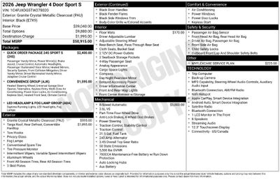 2026 Jeep Wrangler Sport S