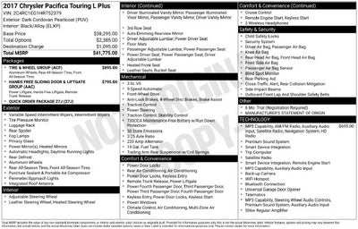 2017 Chrysler Pacifica Touring L Plus