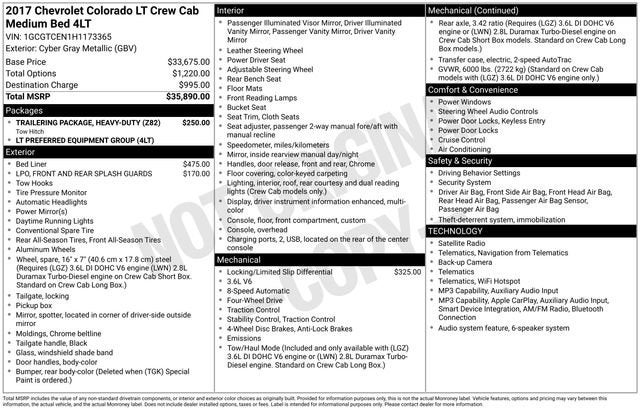 2017 Chevrolet Colorado 4WD LT