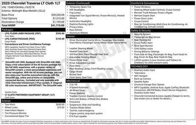 2020 Chevrolet Traverse LT Cloth