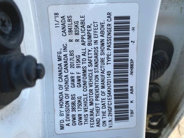2019 Honda Civic Si Manual w/Summer Tires