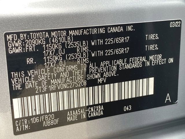 2022 Toyota RAV4 LE