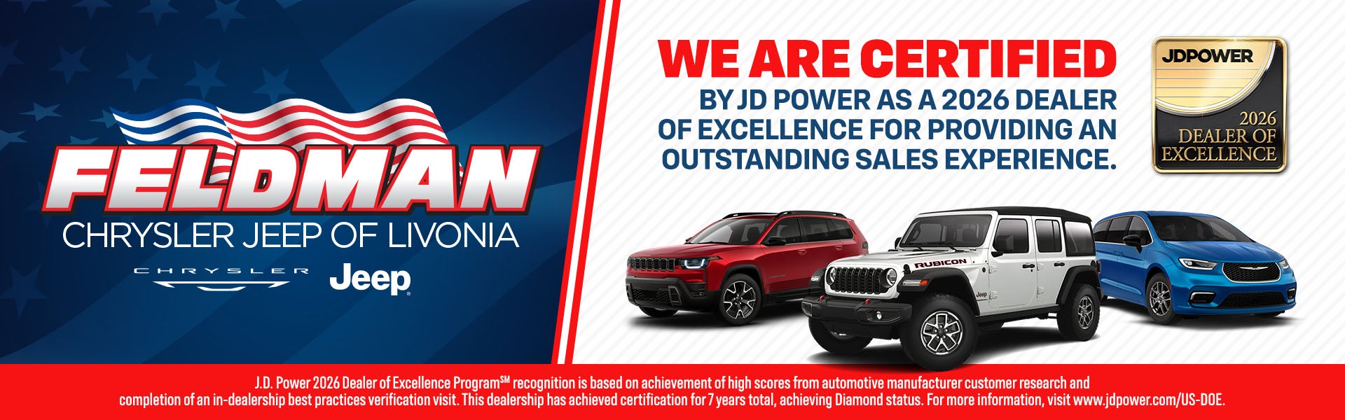 We are Proud to be a JDPower Dealer of Excellence